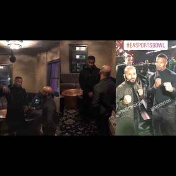 Demetrious Mighty Mouse Johnson Jamie Foxx Hanging Out At The EA Sports Bowl